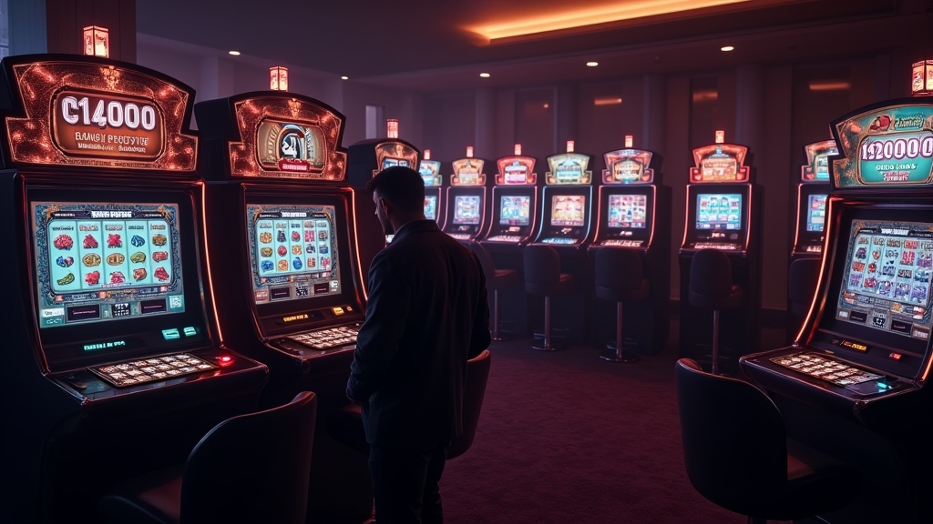 Player comparing bonus buy and free spins promotions on glowing casino screens